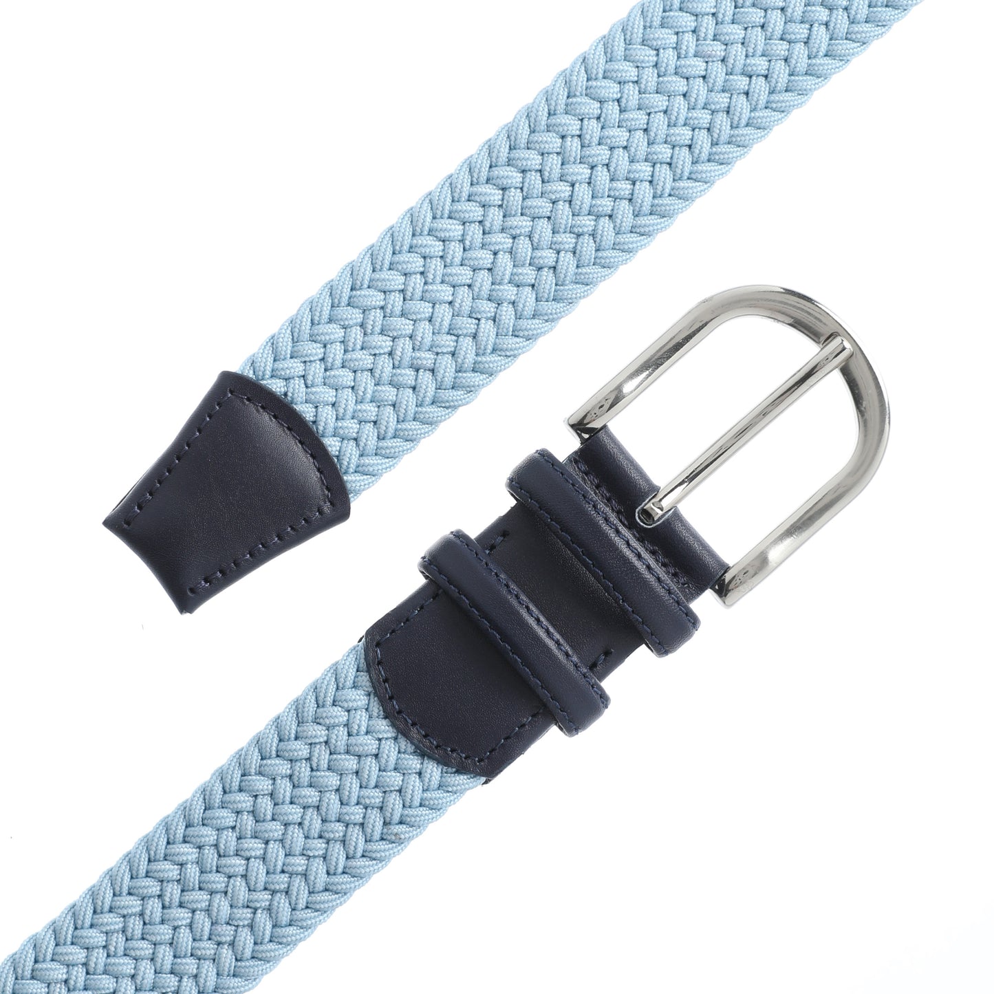 Rahat ve Şık Örgü Erkek Kemeri, Uniseks Kullanıma Uygun Kemer, Hakiki Deri Aksesuarlı Elastik Erkek Kemer, 3.5 cm Genişlik