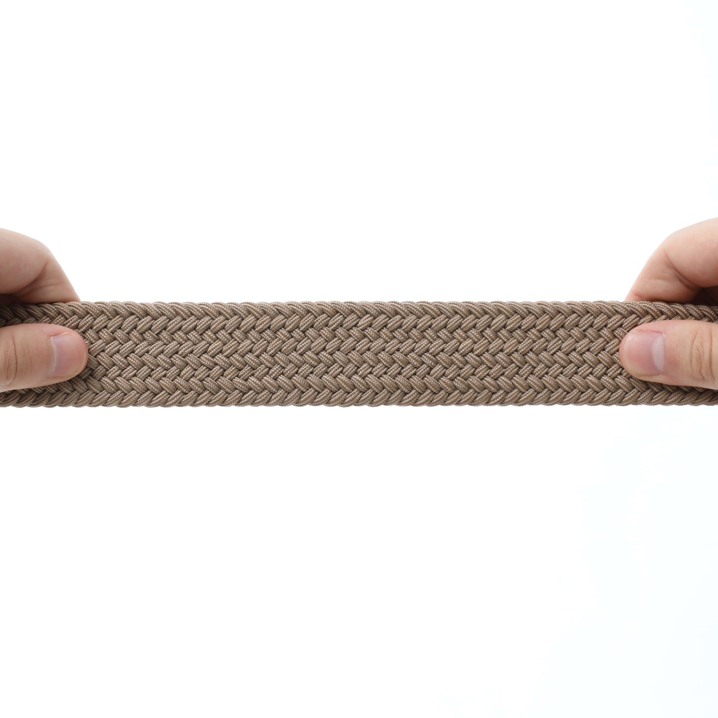 Rahat ve Şık Örgü Erkek Kemeri, Uniseks Kullanıma Uygun Kemer, Hakiki Deri Aksesuarlı Elastik Erkek Kemer, 3.5 cm Genişlik