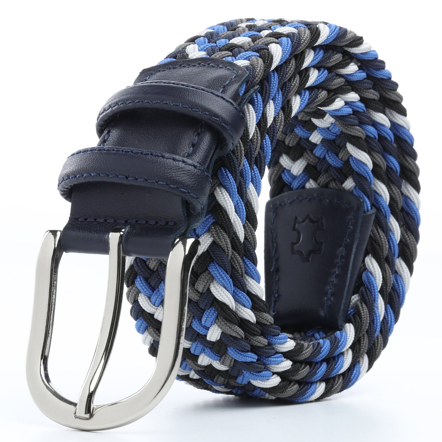 Rahat ve Şık Örgü Erkek Kemeri, Uniseks Kullanıma Uygun Kemer, Hakiki Deri Aksesuarlı Elastik Erkek Kemer, 3.5 cm Genişlik