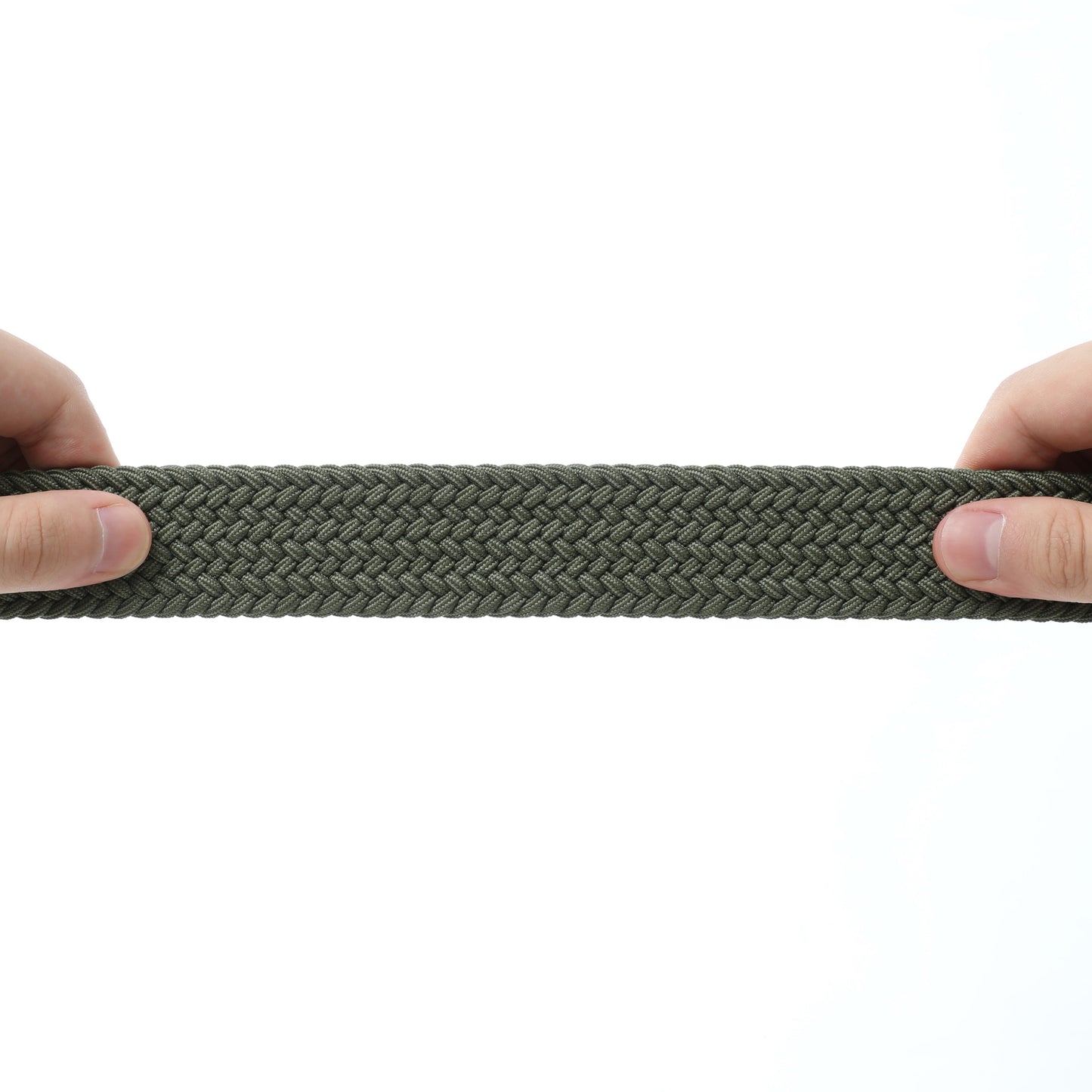 Rahat ve Şık Örgü Erkek Kemeri, Uniseks Kullanıma Uygun Kemer, Hakiki Deri Aksesuarlı Elastik Erkek Kemer, 3.5 cm Genişlik