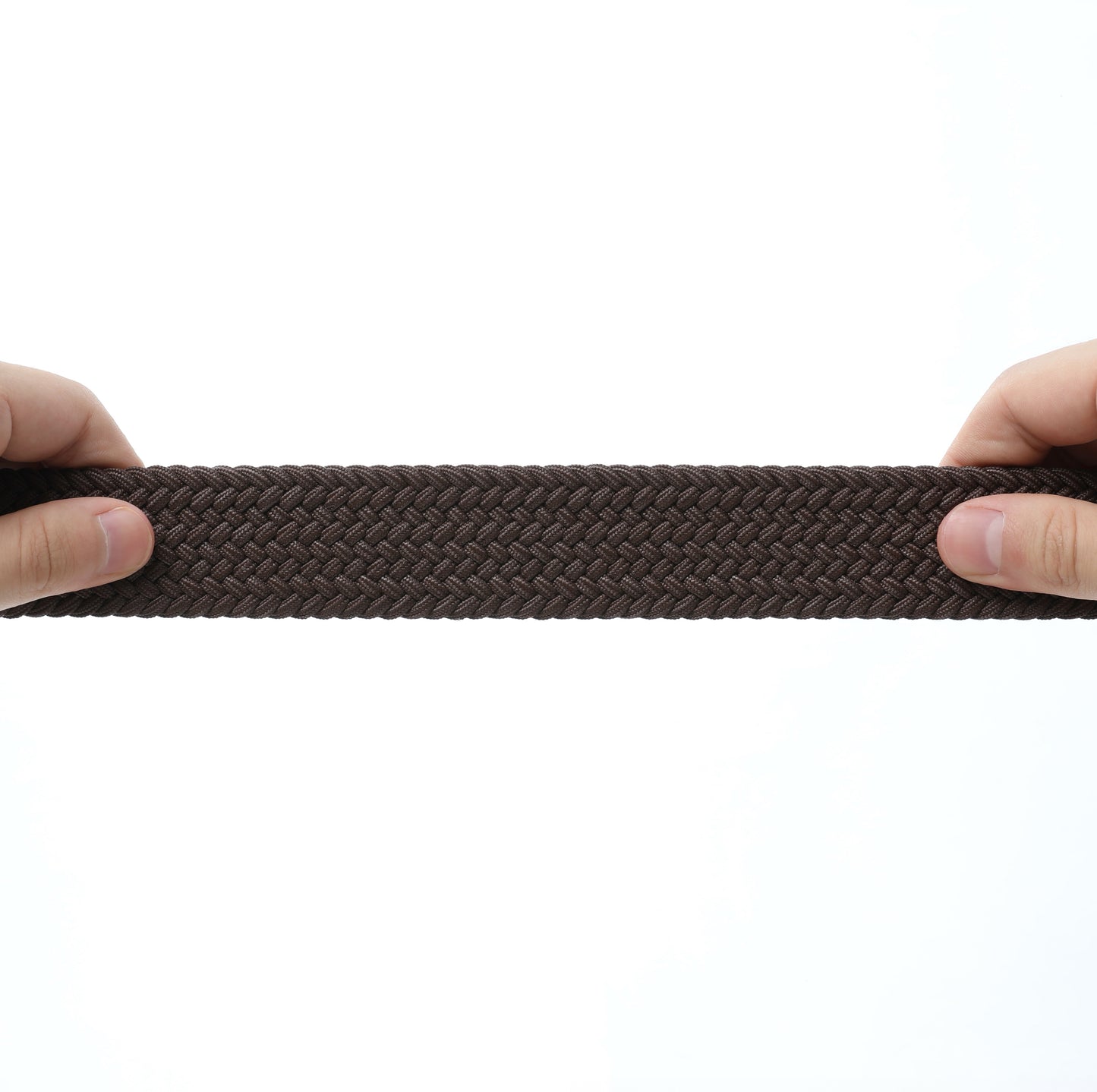 Rahat ve Şık Örgü Erkek Kemeri, Uniseks Kullanıma Uygun Kemer, Hakiki Deri Aksesuarlı Elastik Erkek Kemer, 3.5 cm Genişlik