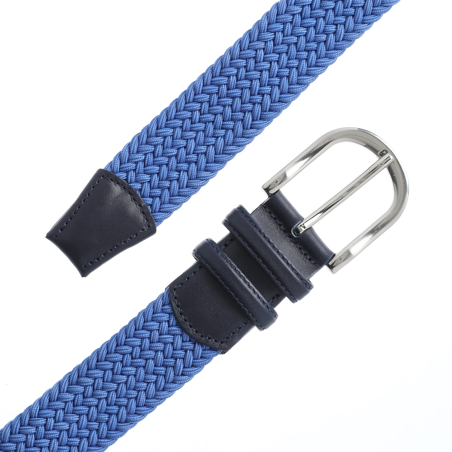 Rahat ve Şık Örgü Erkek Kemeri, Uniseks Kullanıma Uygun Kemer, Hakiki Deri Aksesuarlı Elastik Erkek Kemer, 3.5 cm Genişlik