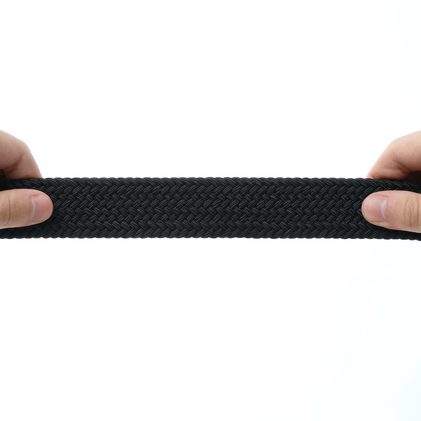 Rahat ve Şık Örgü Erkek Kemeri, Uniseks Kullanıma Uygun Kemer, Hakiki Deri Aksesuarlı Elastik Erkek Kemer, 3.5 cm Genişlik