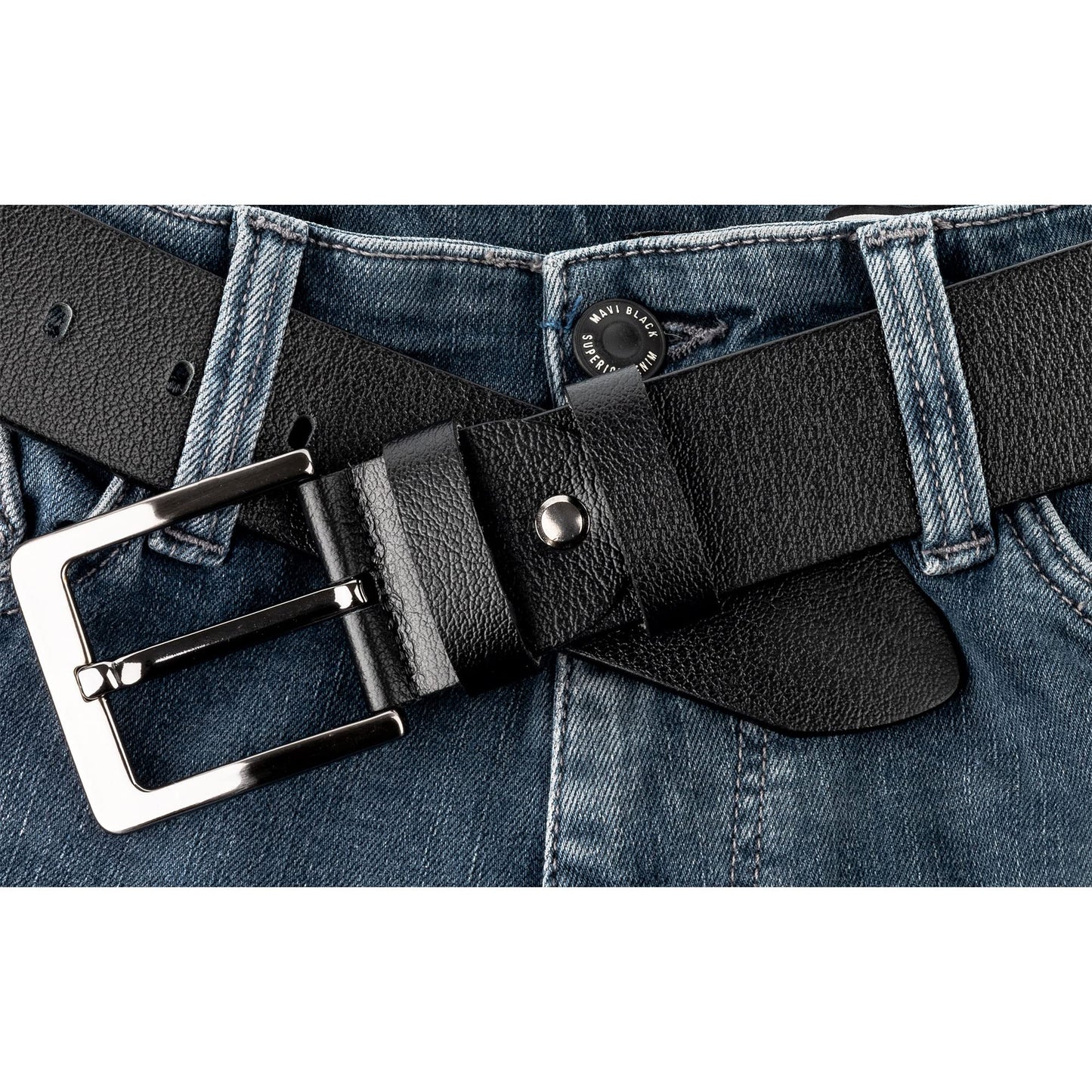BOYD Hakiki Deri Erkek Kemeri Kot Pantolon Kemeri 4.5 cm Genişlik (Siyah, 135)
